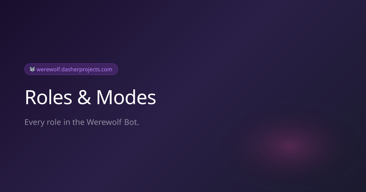 Roles & Modes — Werewolf Bot